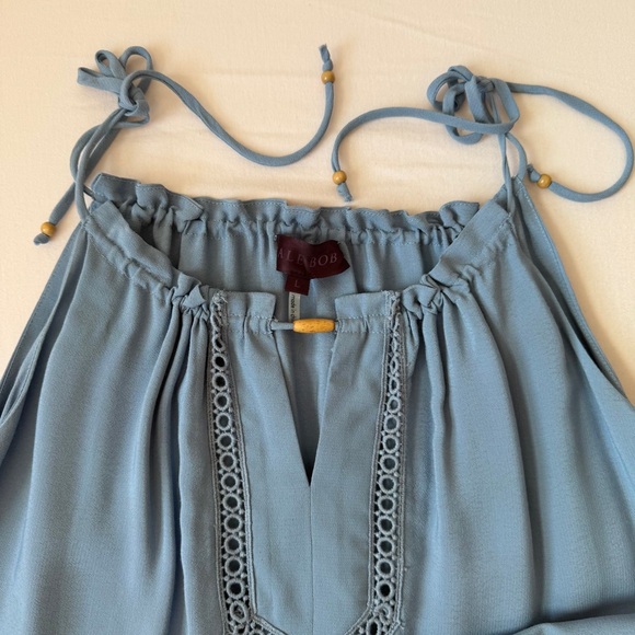 Hale Bob Large Light Blue Eyelet Detail Dress - Picture 6 of 10